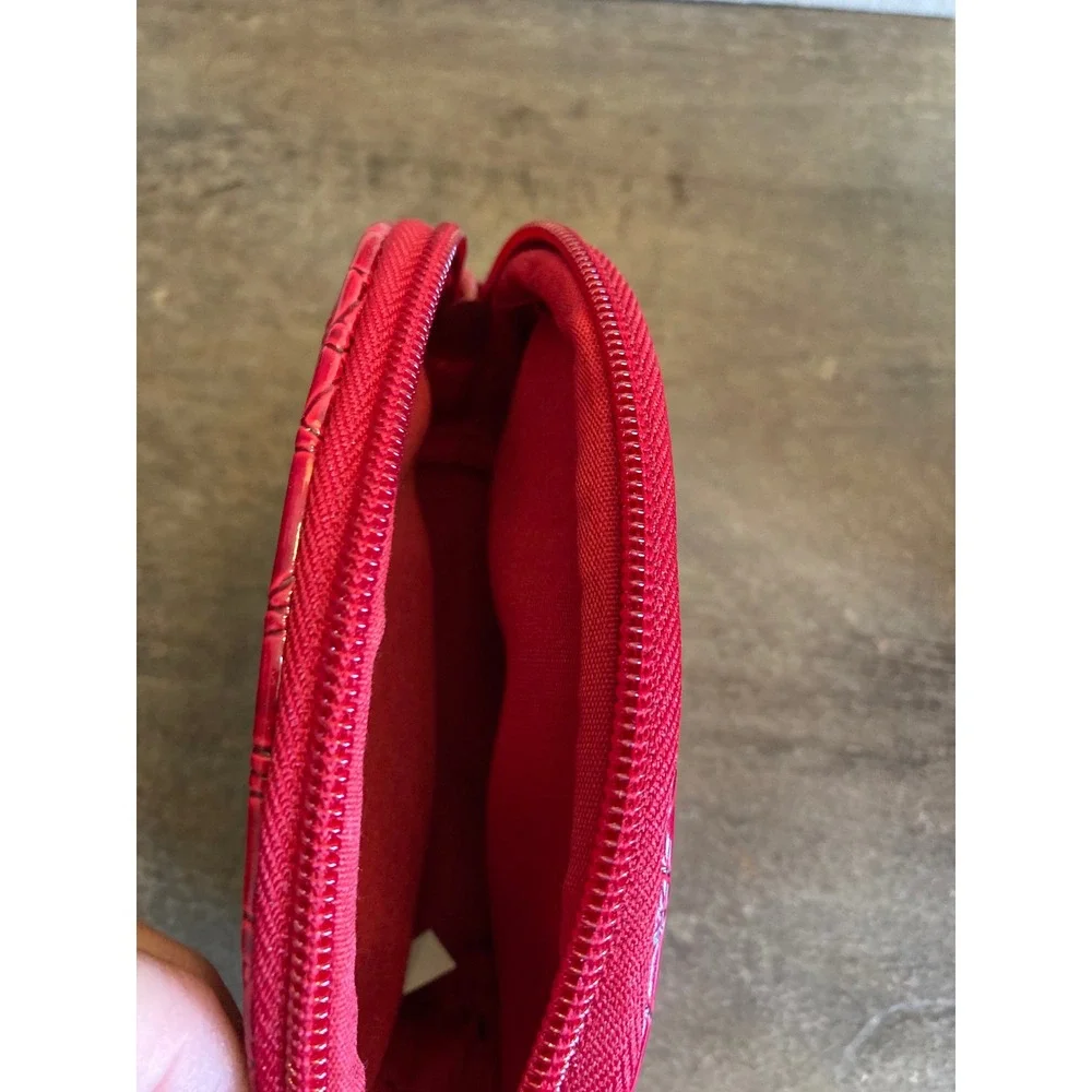 Strada Red Croc Embossed Faux Leather Satchel Handbag with Matching Coin Purse